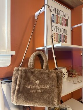 KATE SPADE Ella Faux Shearling Small Tote Bag(NWOT)